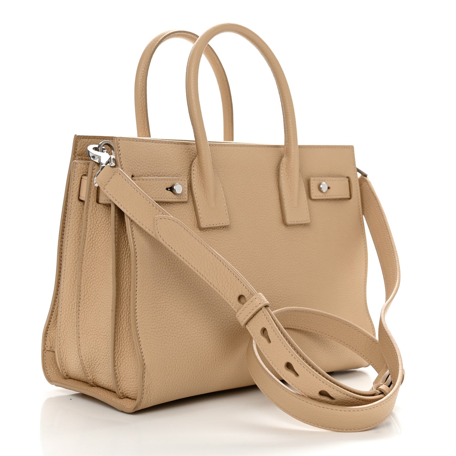 Saint Laurent Grained Calfskin Baby Supple Sac De Jour Beige 4 of 12