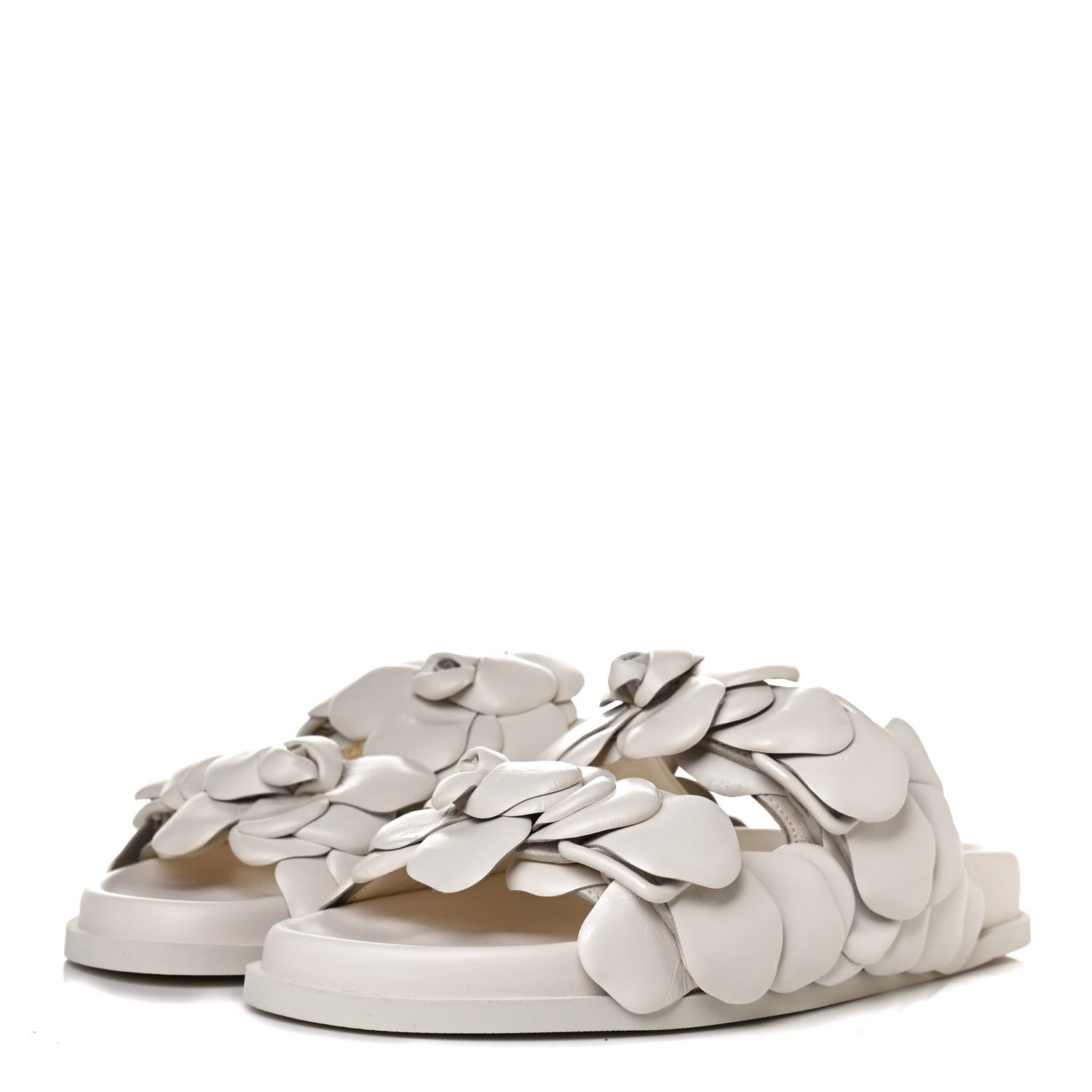 Valentino Garavani Kidskin Atelier 03 Rose Edition Double Buckle Slide Sandals 37 Avorio 3 of 11
