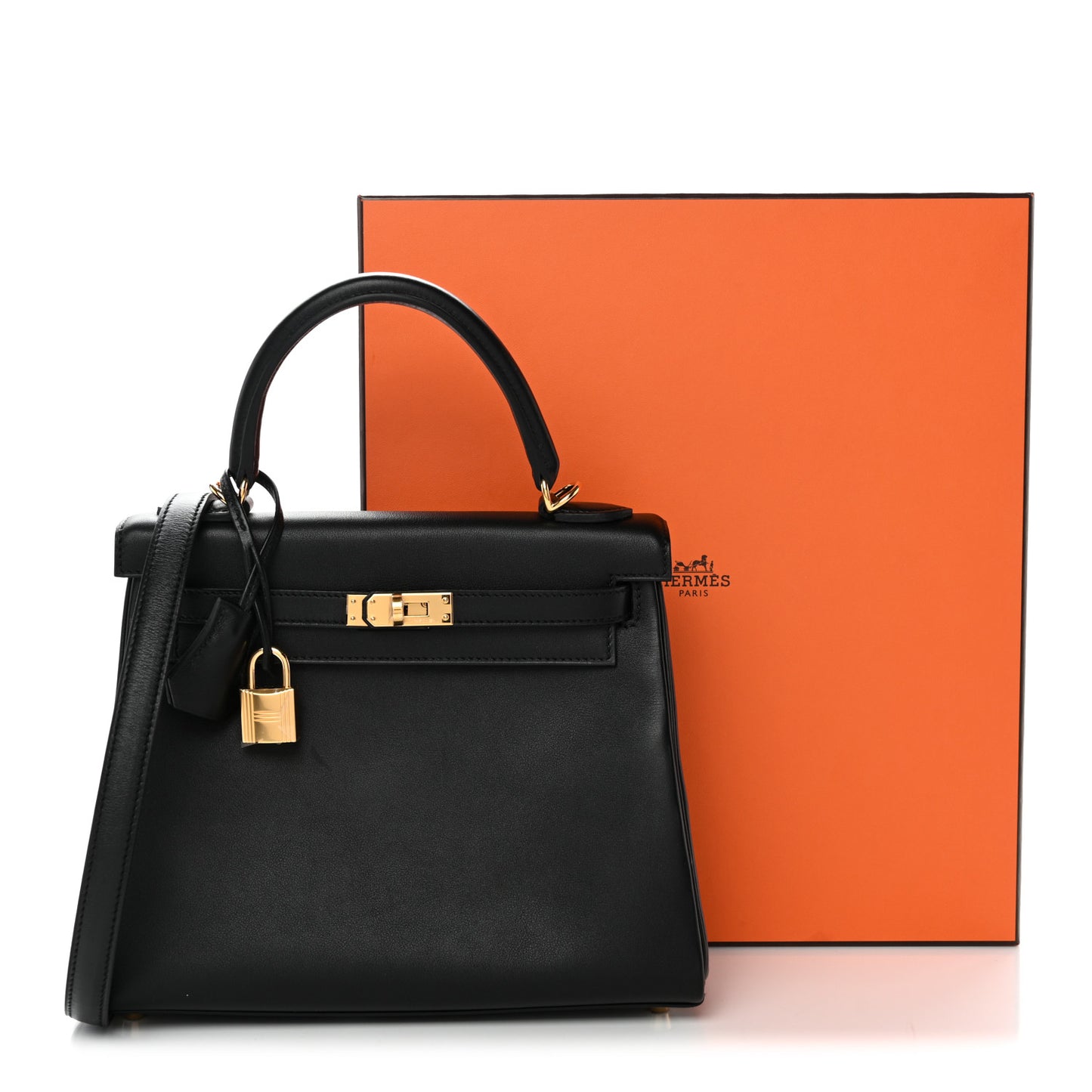 Cheri Calfskin Kelly Retourne 25 Black