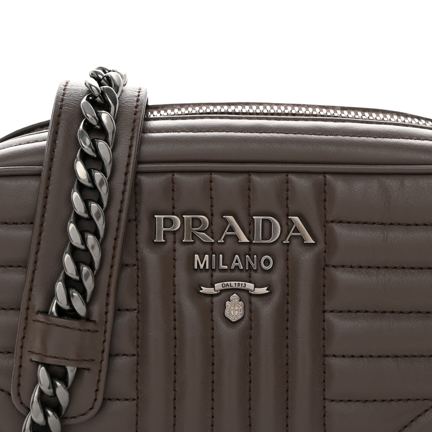 Prada Soft Calfskin Diagramme Camera Bag Bambu 8 of 10
