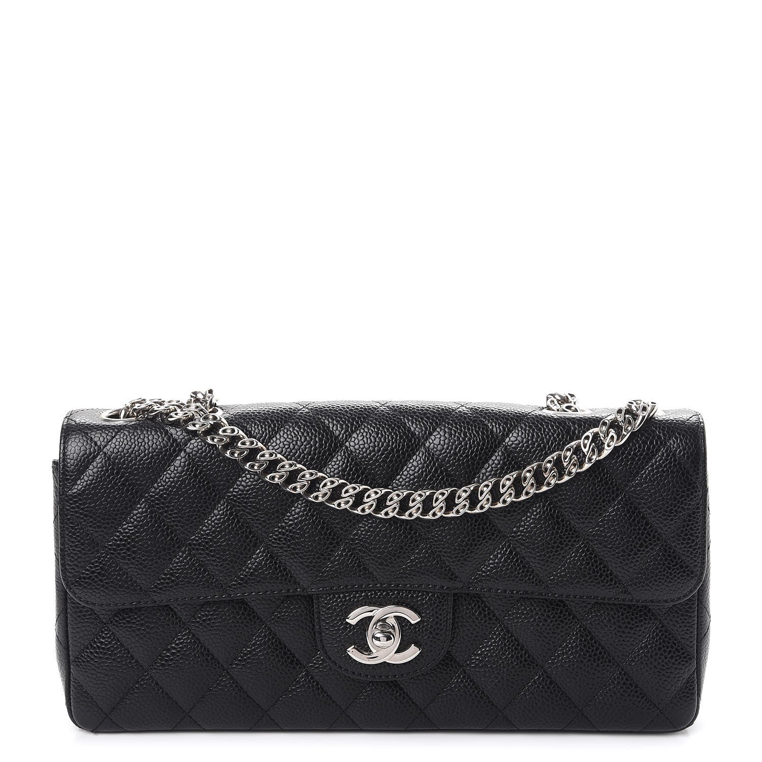 Chanel Caviar Quilted East West Flap Bijoux Chain Black 1 of 9