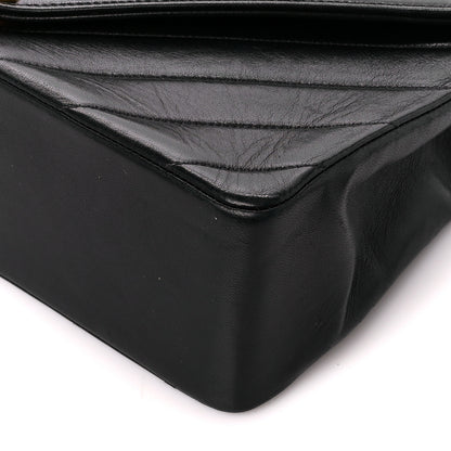 Chanel Calfskin Chevron Quilted Envelope Flap Bag Black 11 of 11