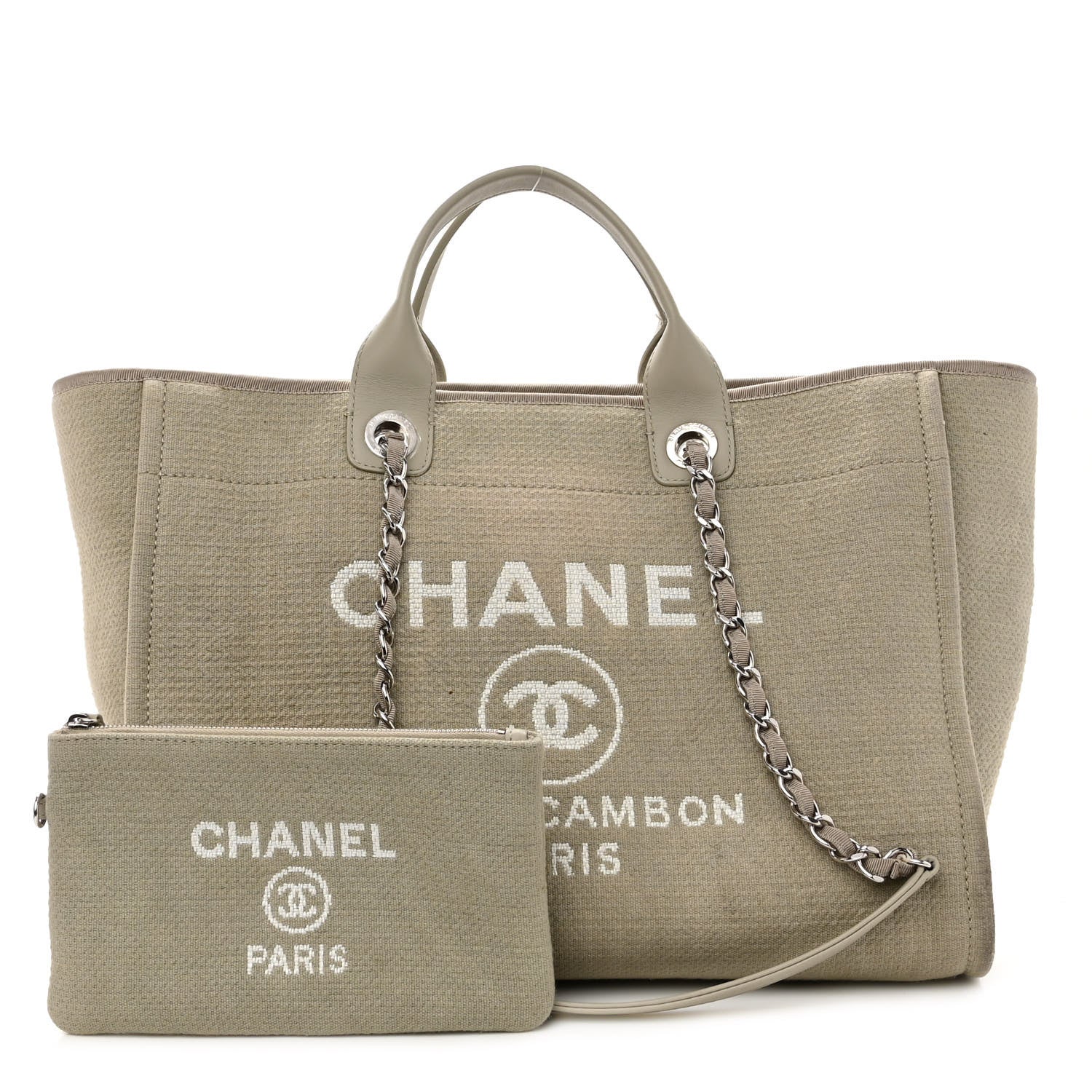 Chanel Mixed Fibers Medium Deauville Tote Grey 1 of 12