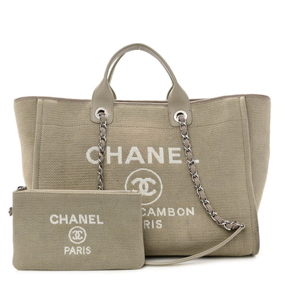 Chanel Mixed Fibers Medium Deauville Tote Grey 1 of 12