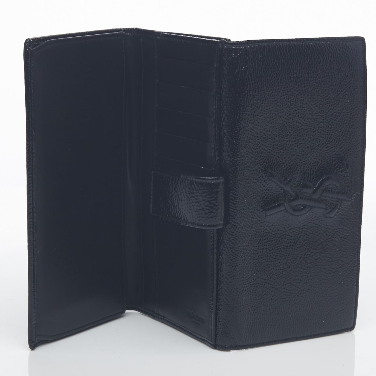 Textured Patent Belle de Jour Wallet Black