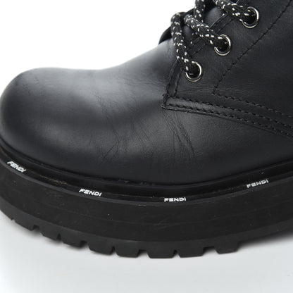 Fendi Calfskin FFreedom Platform Biker Boots 35 Black 8 of 18