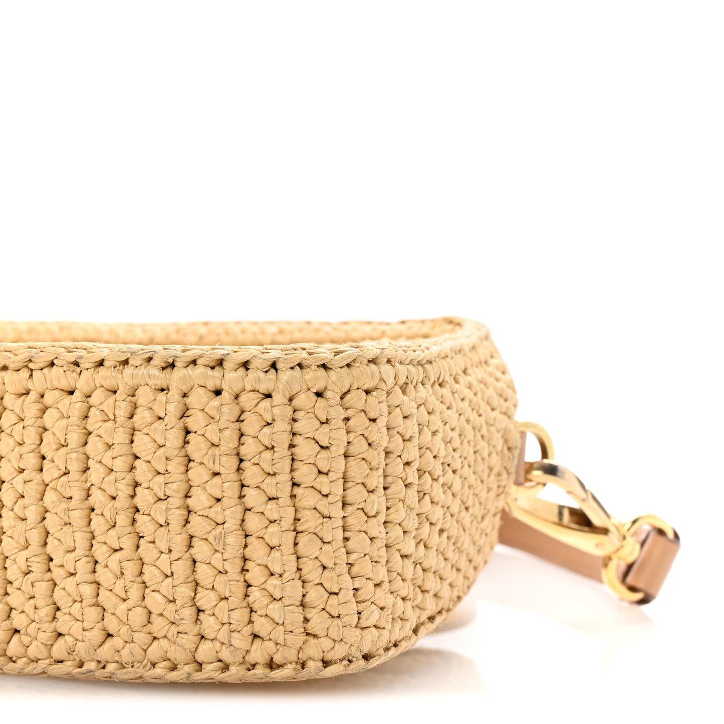 Yarn Raffia Effect Crochet Brique Crossbody Bag Natural