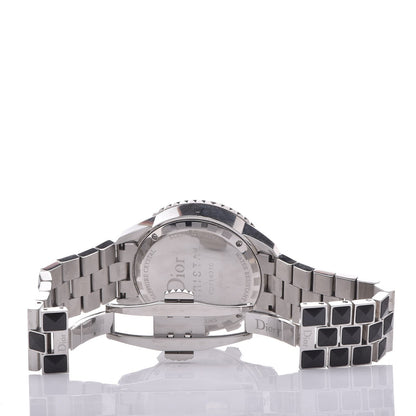 Christian Dior Stainless Steel Diamond Pave Bezel Sapphire 38mm Christal Chronograph Quartz Watch Black 6 of 9