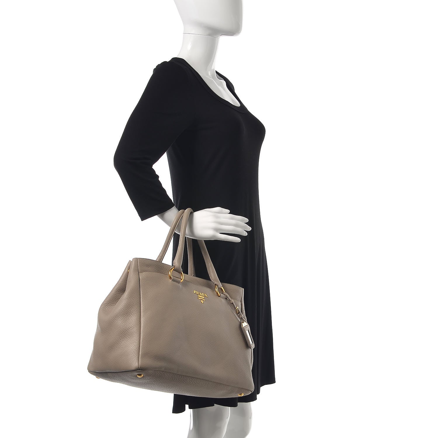 Prada Vitello Daino East West Tote Pomice 3 of 9