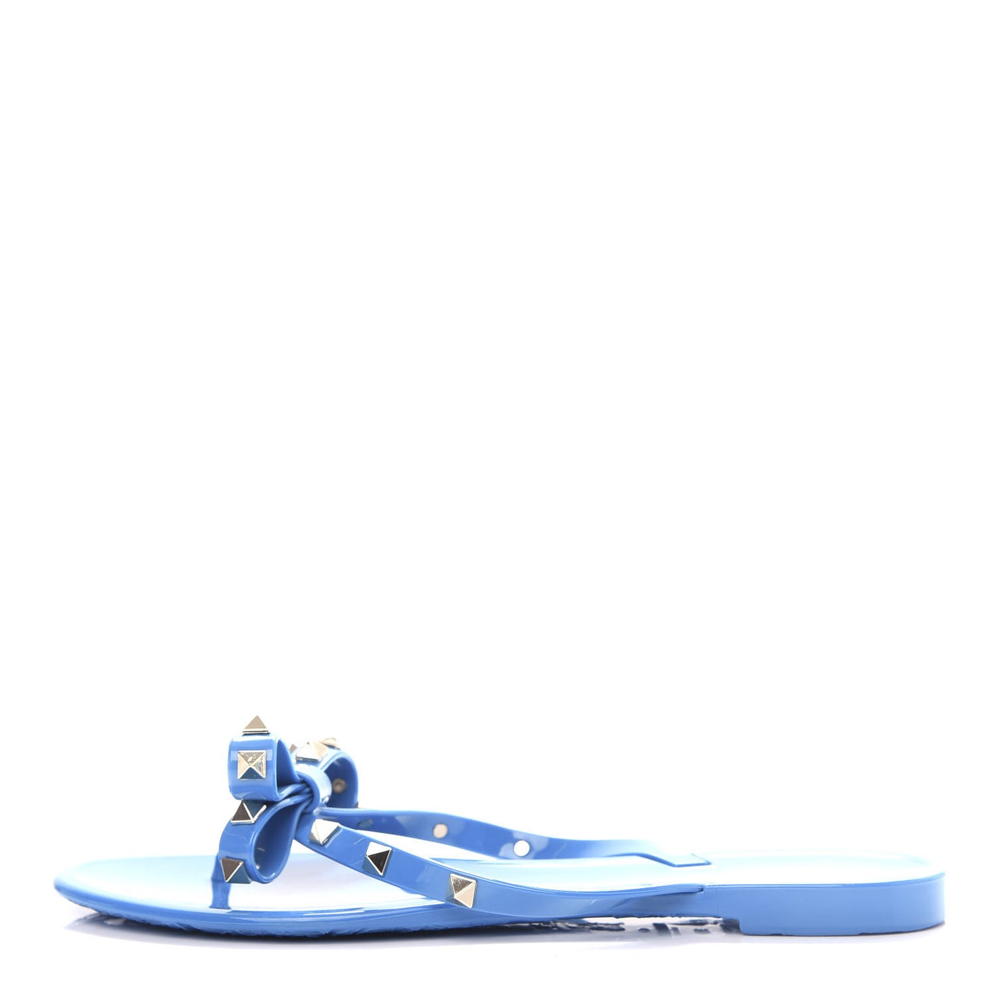 PVC Jelly Rockstud Bow Thong Sandals 39 Blue