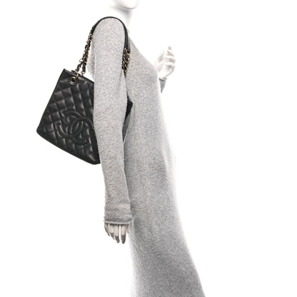 Chanel Caviar Quilted Petit Shopping Tote PST Black 2 of 11