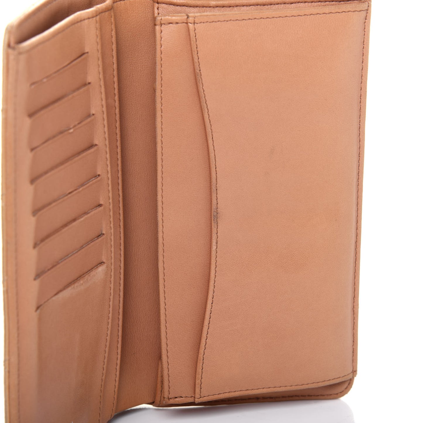Lambskin Quilted Yen Wallet Beige