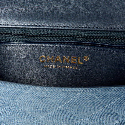 Chanel Washed Denim Quilted Mini Rectangular Flap Blue 6 of 12