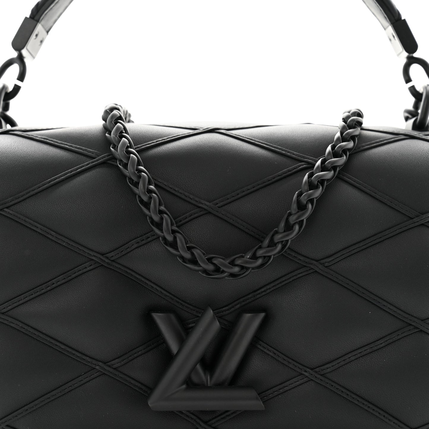 Lambskin Malletage Monochrome Top Handle GO-14 MM Black