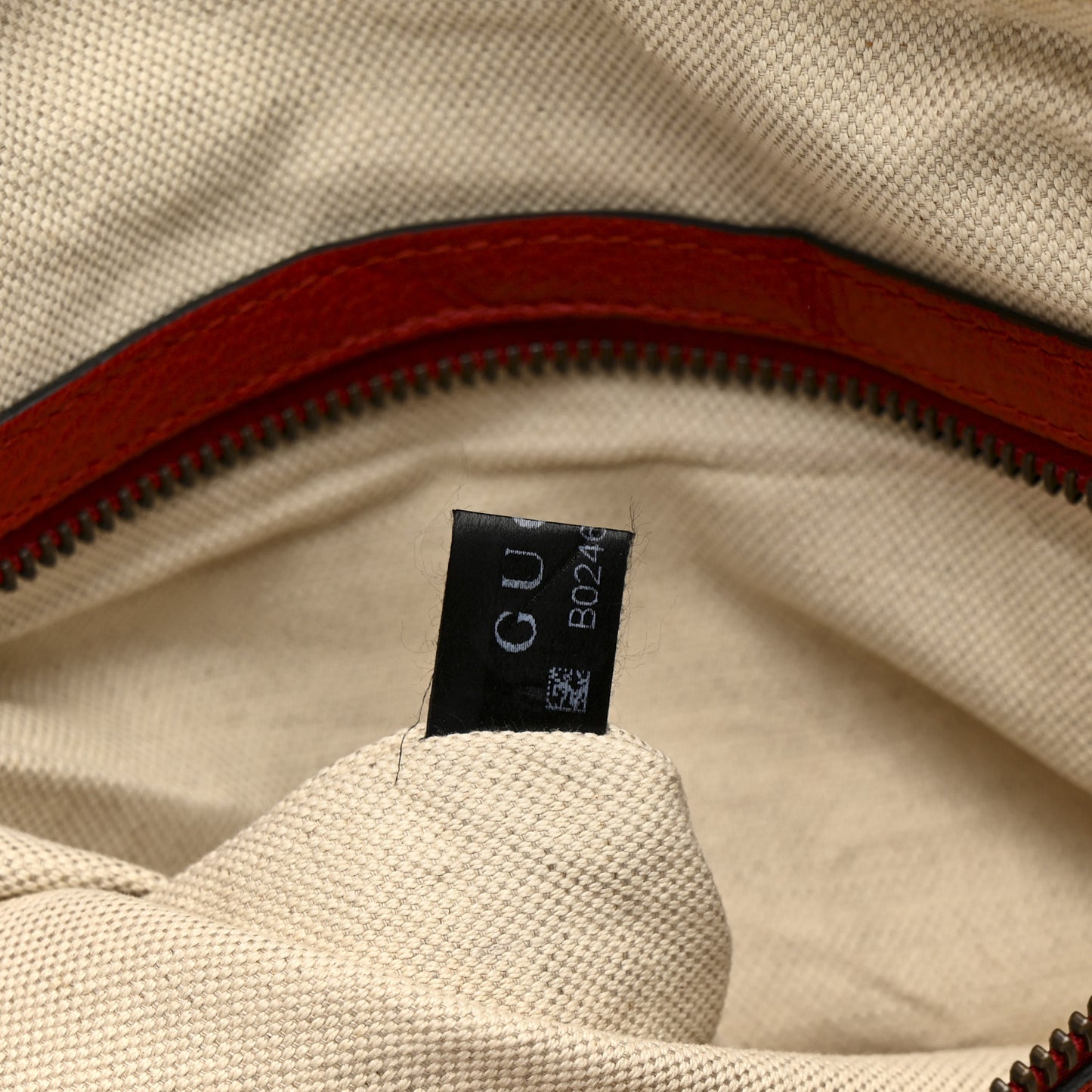 Grained Calfskin Logo Half Moon Hobo Red
