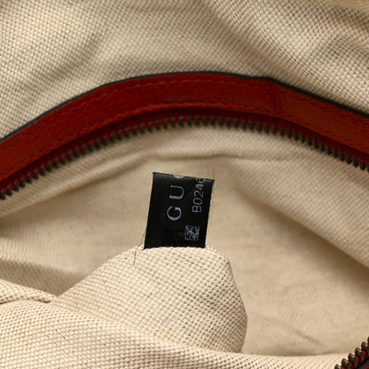 Gucci Grained Calfskin Logo Half Moon Hobo Red 8 of 13