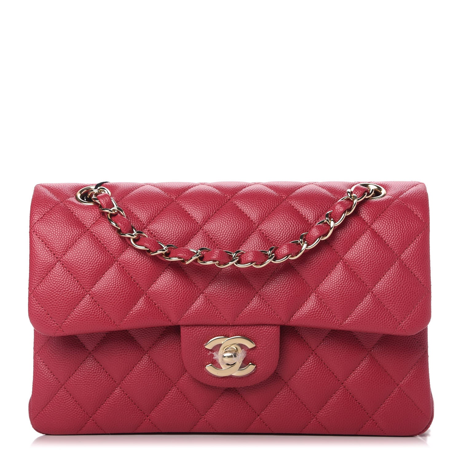 Chanel Caviar Quilted Small Double Flap Dark Pink 1 of 11