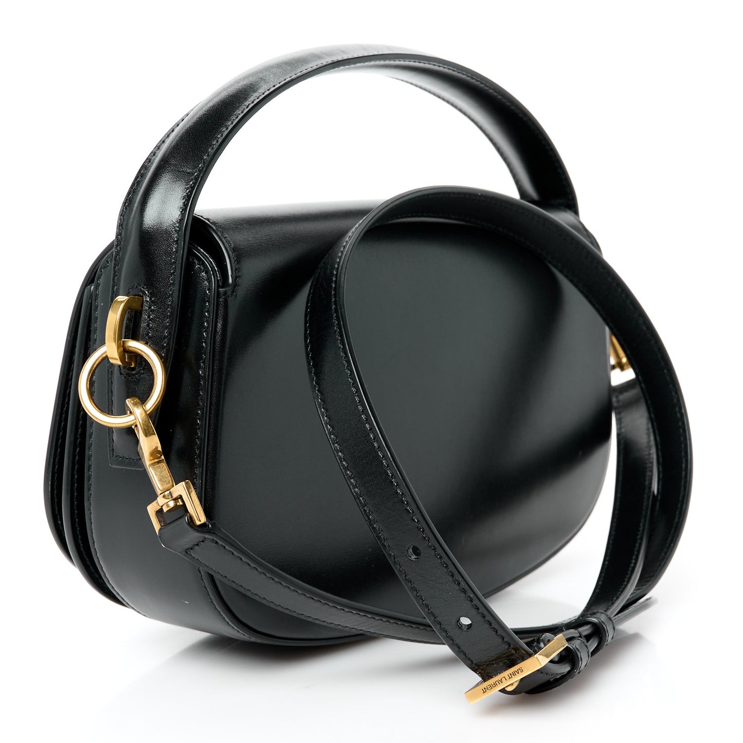 Box Calfskin Voltaire Top Handle Crossbody Bag Black