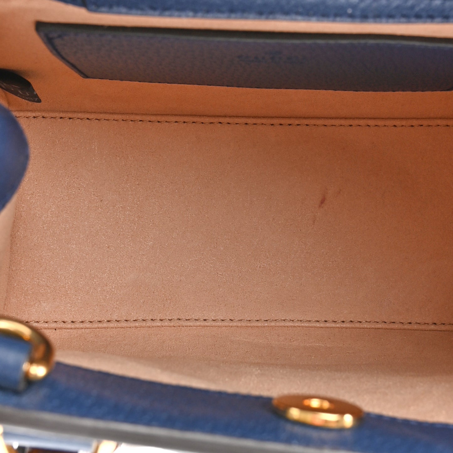 Wonka Grain Calfskin Mini Diana Tote Bag Royal Blue Yellow