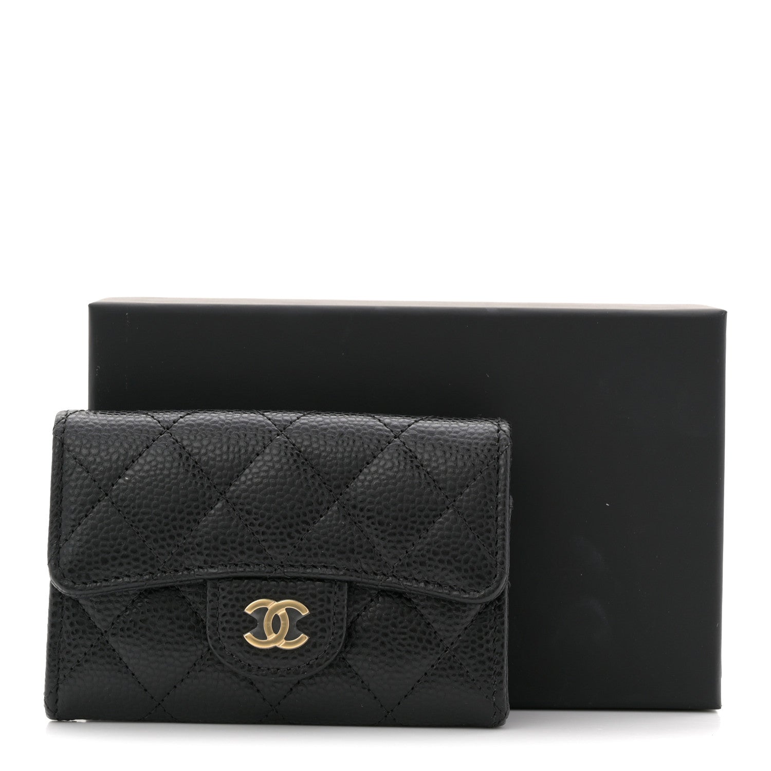 Chanel Caviar Quilted Flap Card Holder Wallet Black 9 of 9