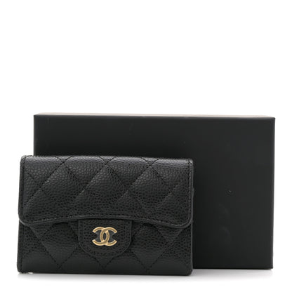 Chanel Caviar Quilted Flap Card Holder Wallet Black 9 of 9