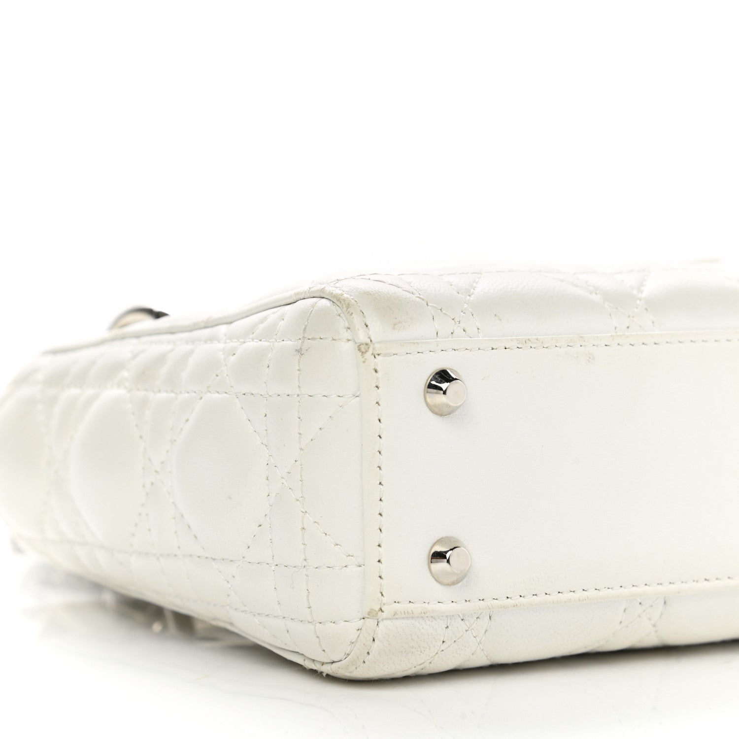 Christian Dior Lambskin Cannage Mini Lady Dior White 9 of 16