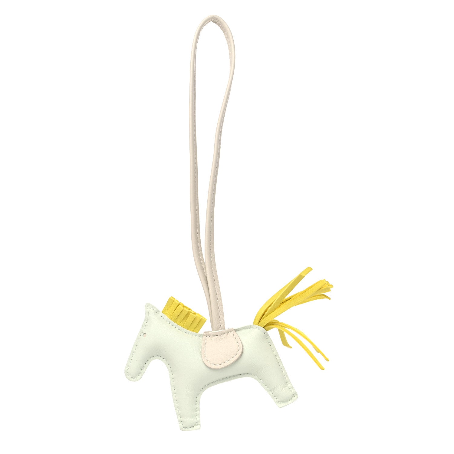 Hermes Milo Lambskin Grigri Rodeo Horse Bag Charm PM Vert Fizz Lime Craie 1 of 4