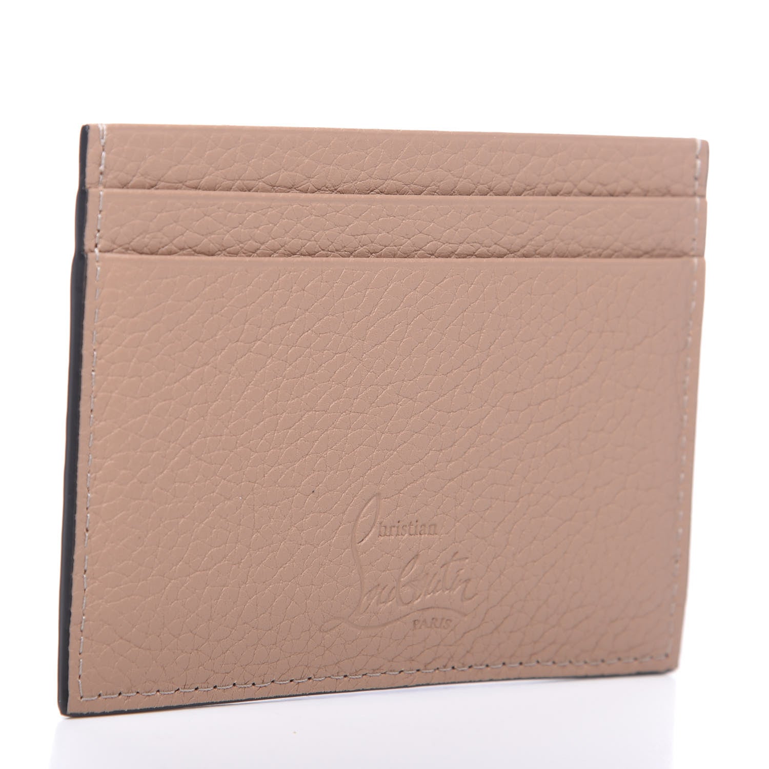 Christian Louboutin Calfskin Kios Studded Card Holder Dune 2 of 6