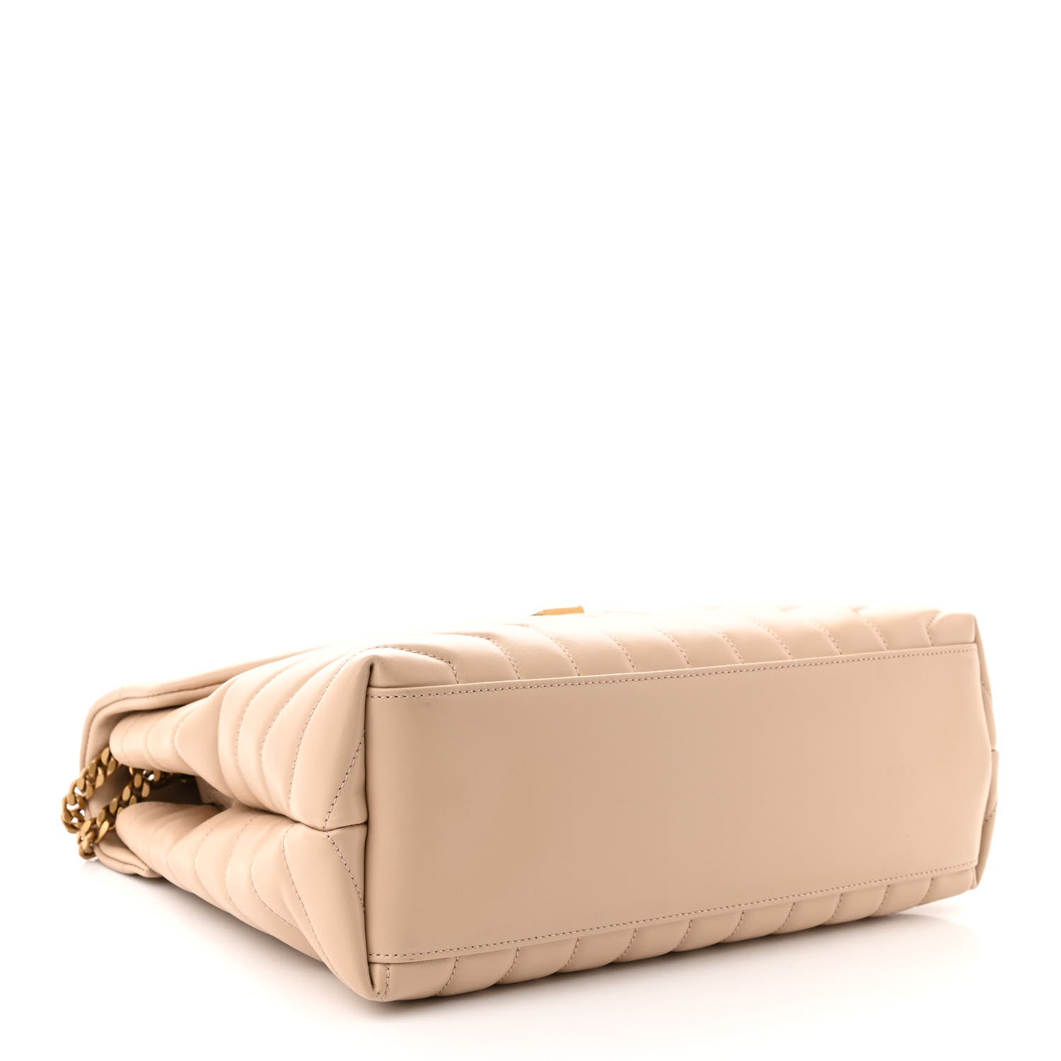 Saint Laurent Calfskin Y Quilted Monogram Medium Loulou Chain Satchel Dark Beige 4 of 10