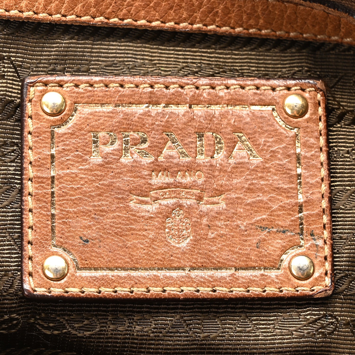 Prada Cervo Shine Tote Nocciolo 6 of 9