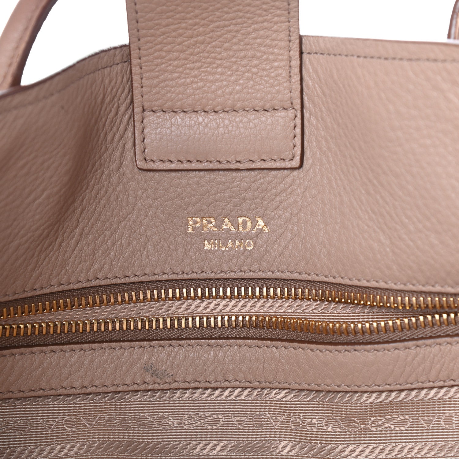 Prada Vitello Daino Side Zip Shopper Tote Cammeo 6 of 9