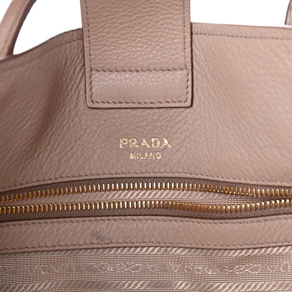 Prada Vitello Daino Side Zip Shopper Tote Cammeo 6 of 9