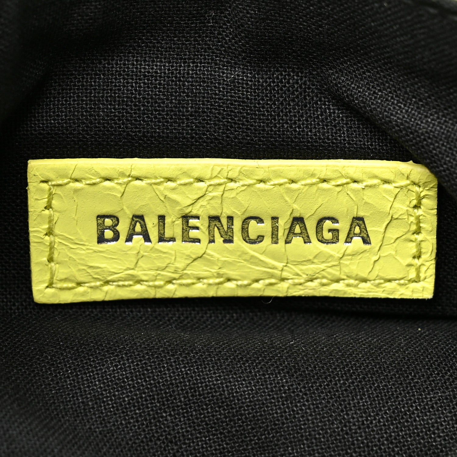 Balenciaga Agneau Arena Le Cagole Shoulder Bag XS Lime 6 of 10