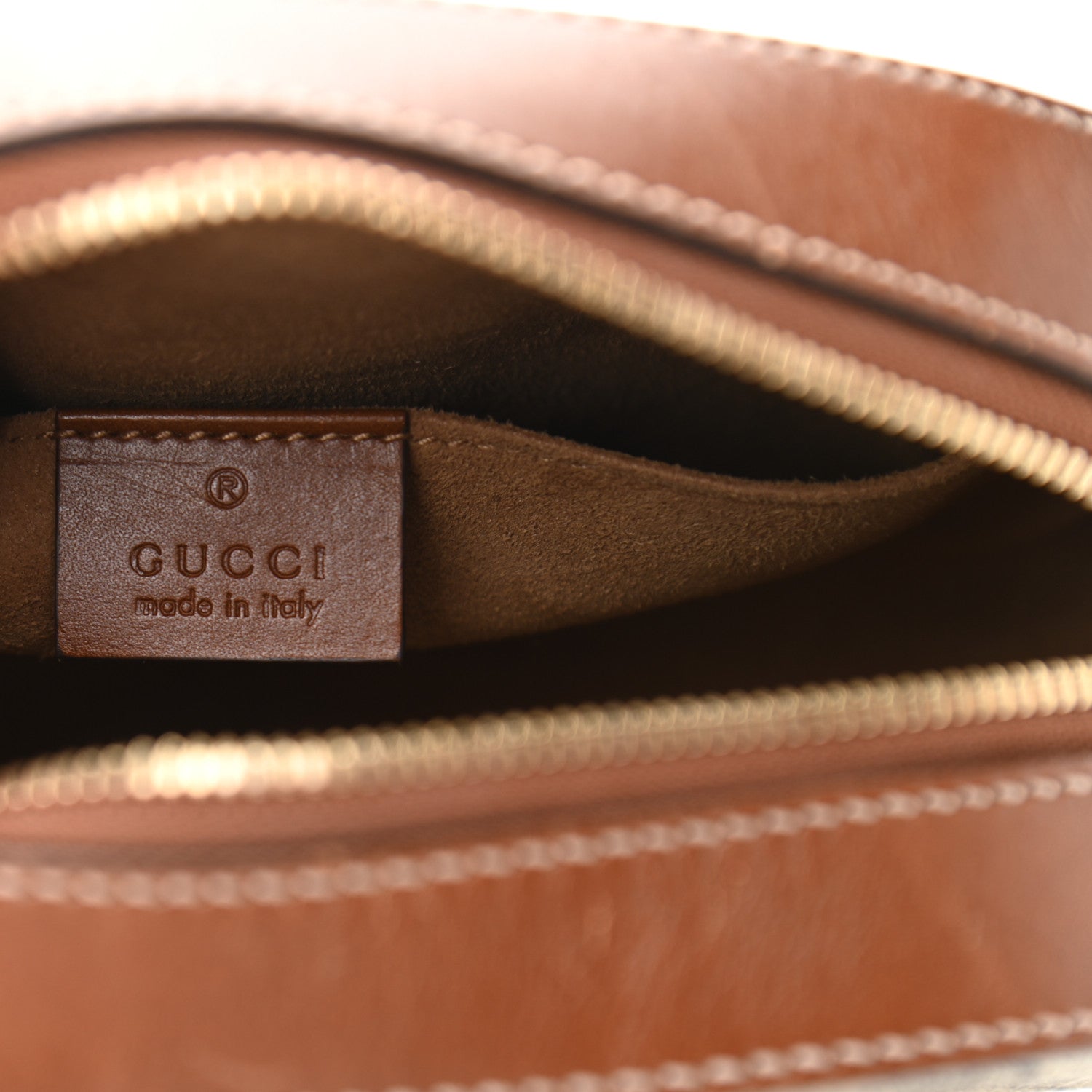 Gucci GG Supreme Monogram Cuoio Toscano Mini Chain Shoulder Bag Beige Ebony Cuir 6 of 11