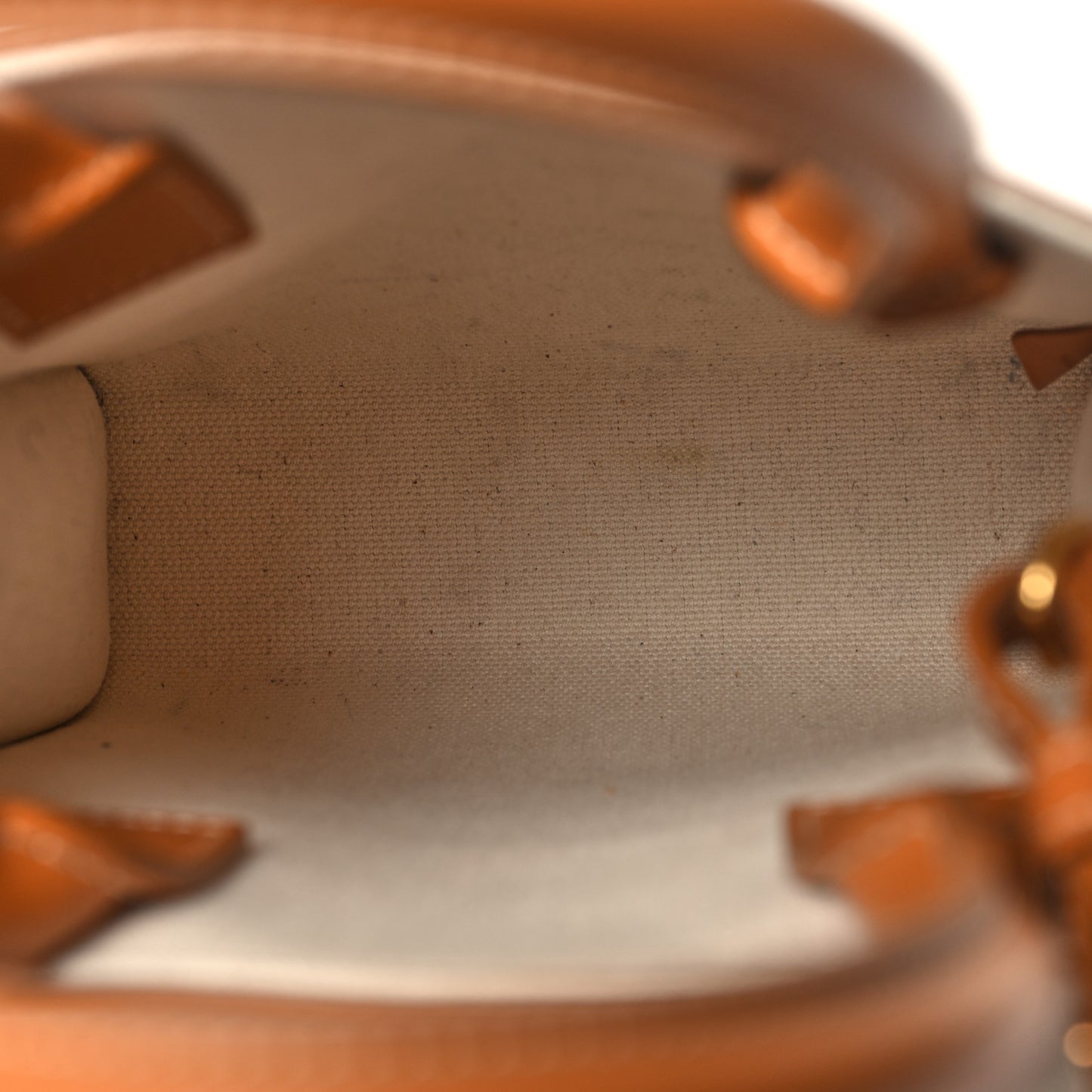 Canvas Calfskin Mini Vertical Cabas Natural Tan