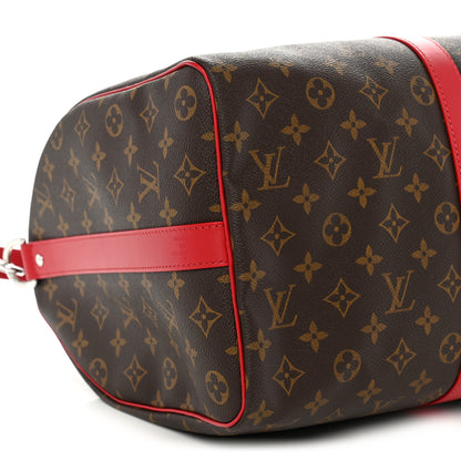 Louis Vuitton Monogram Macassar LV Colormania Keepall Bandouliere 45 Sari Red 7 of 8