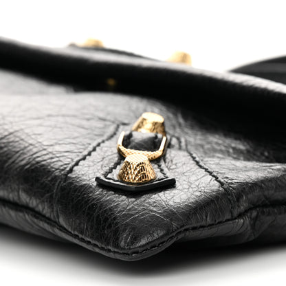 Balenciaga Agneau Giant 12 Gold Hardware Envelope Strap Clutch Black 11 of 13
