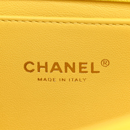 Chanel Caviar Chevron Quilted Medium Boy Flap Yellow 6 of 10