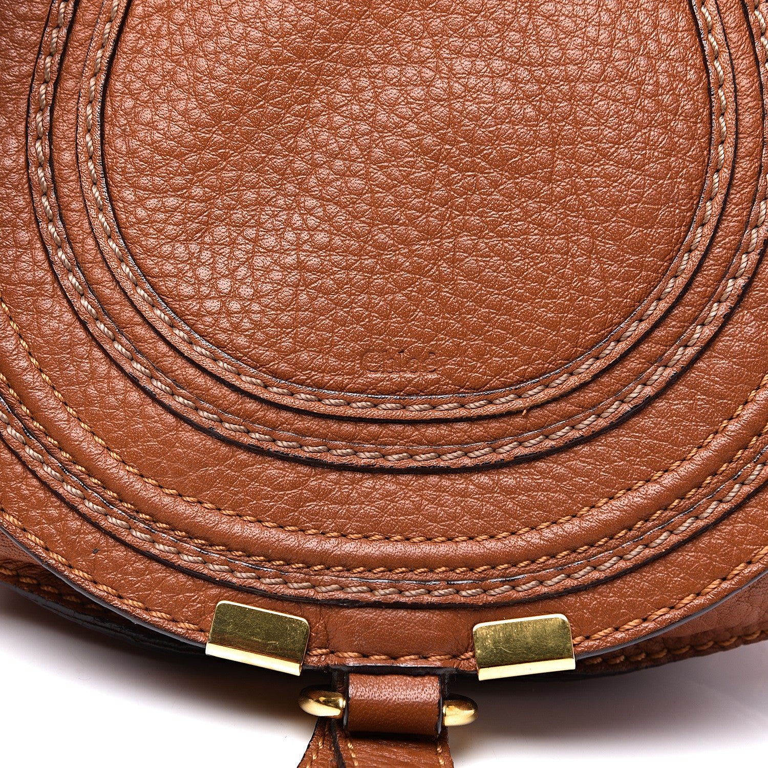 Chloe Calfskin Mini Marcie Round Crossbody Bag Tan 9 of 9