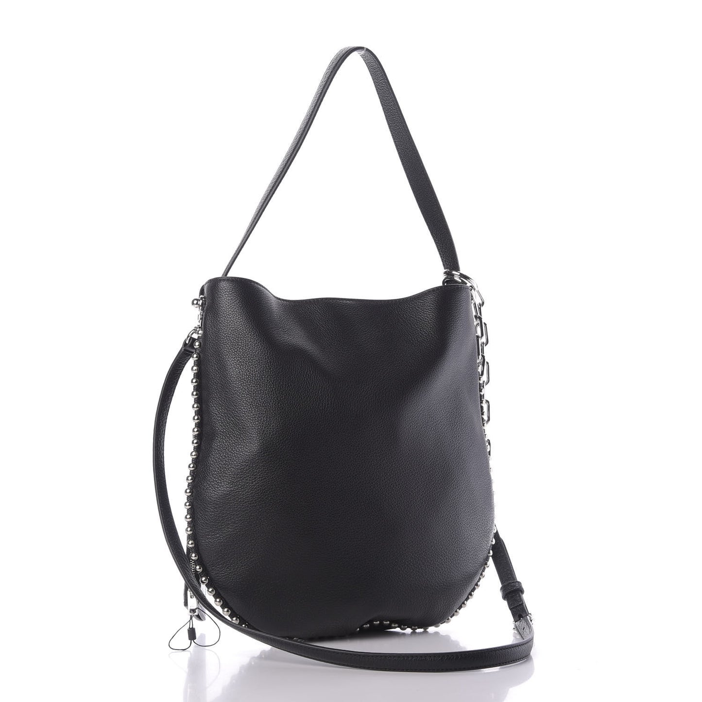 Pebbled Calfskin Studded Roxy Hobo Black