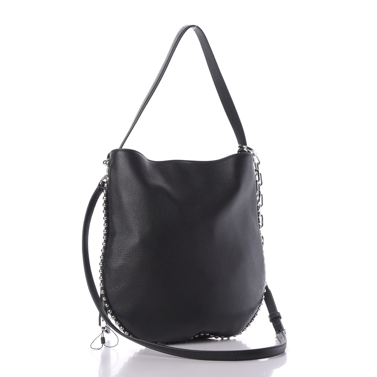 Alexander Wang Pebbled Calfskin Studded Roxy Hobo Black 3 of 9