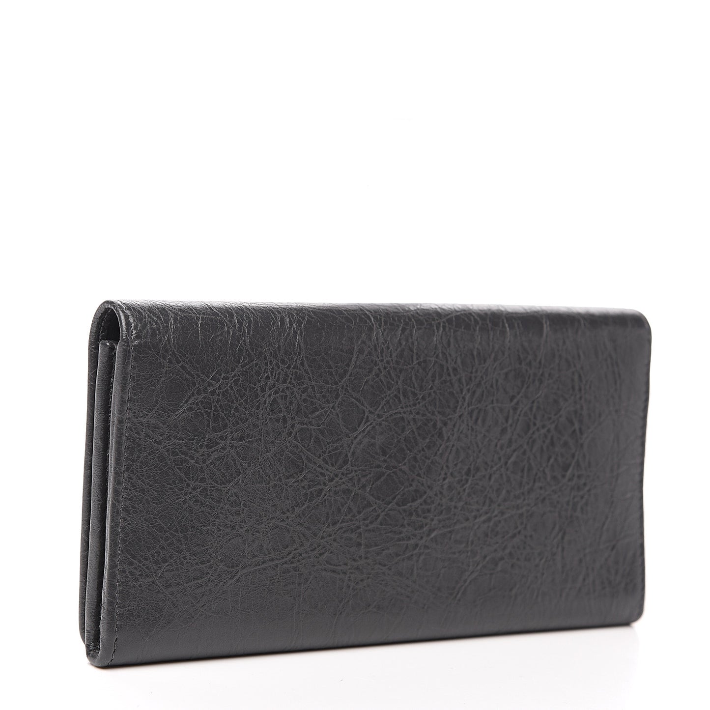 Agneau Giant 12 Gold Hardware Money Wallet Gris Fossile