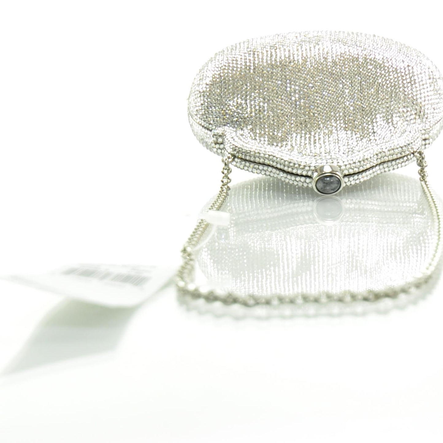 Swarovski Crystal Chatelaine Minaudiere Evening Bag Silver