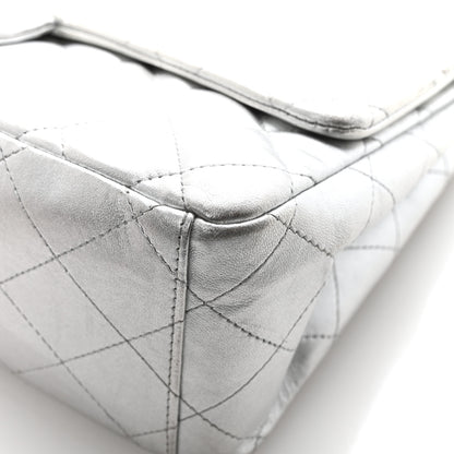 Chanel Metallic Lambskin Quilted Maxi Single Flap Silver 13 of 14