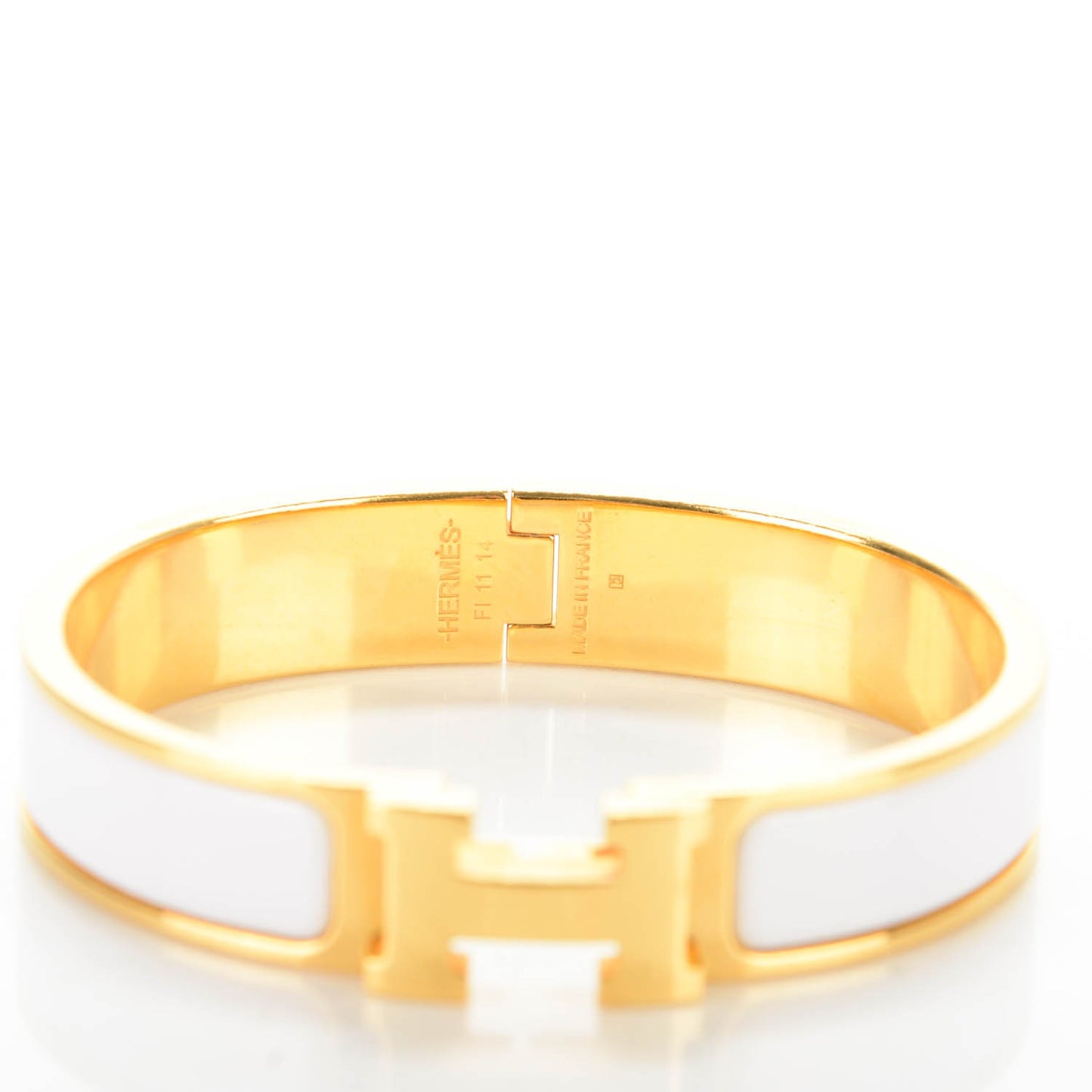 Enamel Narrow Clic Clac H Bracelet PM White