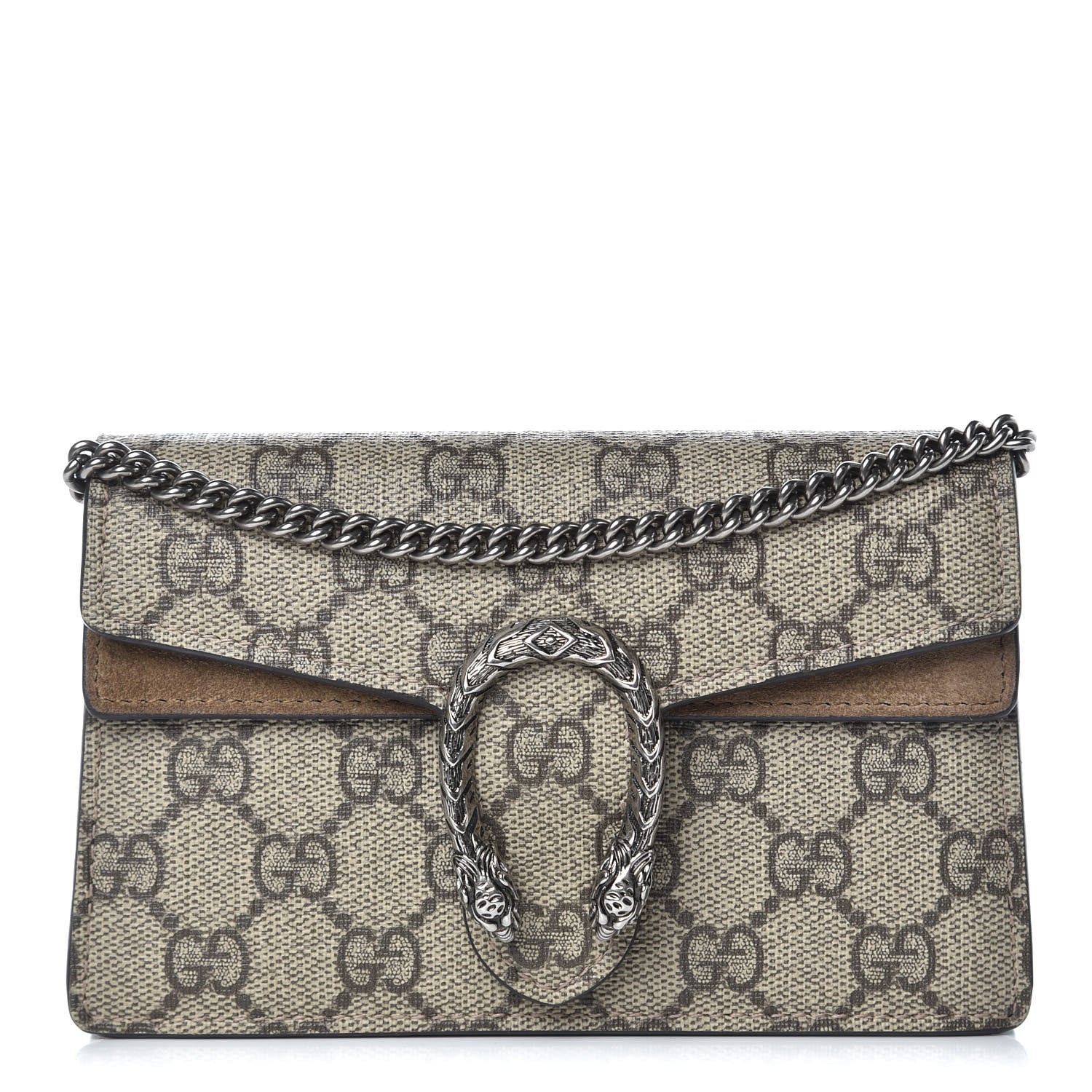 Gucci GG Supreme Monogram Super Mini Dionysus Shoulder Bag Taupe 1 of 9