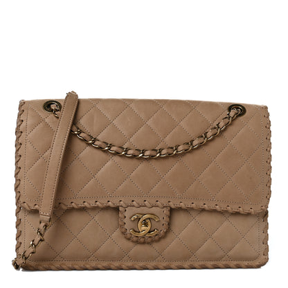 Chanel Iridescent Calfskin Jumbo Happy Stitch Flap Beige 1 of 11