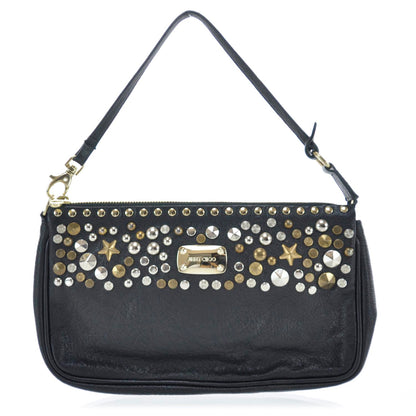 Jimmy Choo Leather Star Studded Clutch Black 1 of 8