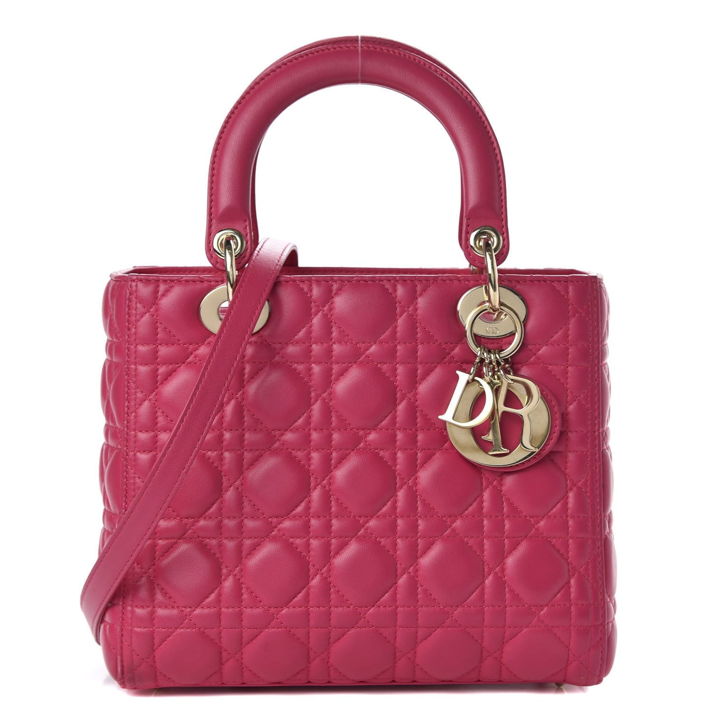 Lambskin Cannage Medium Lady Dior Pink