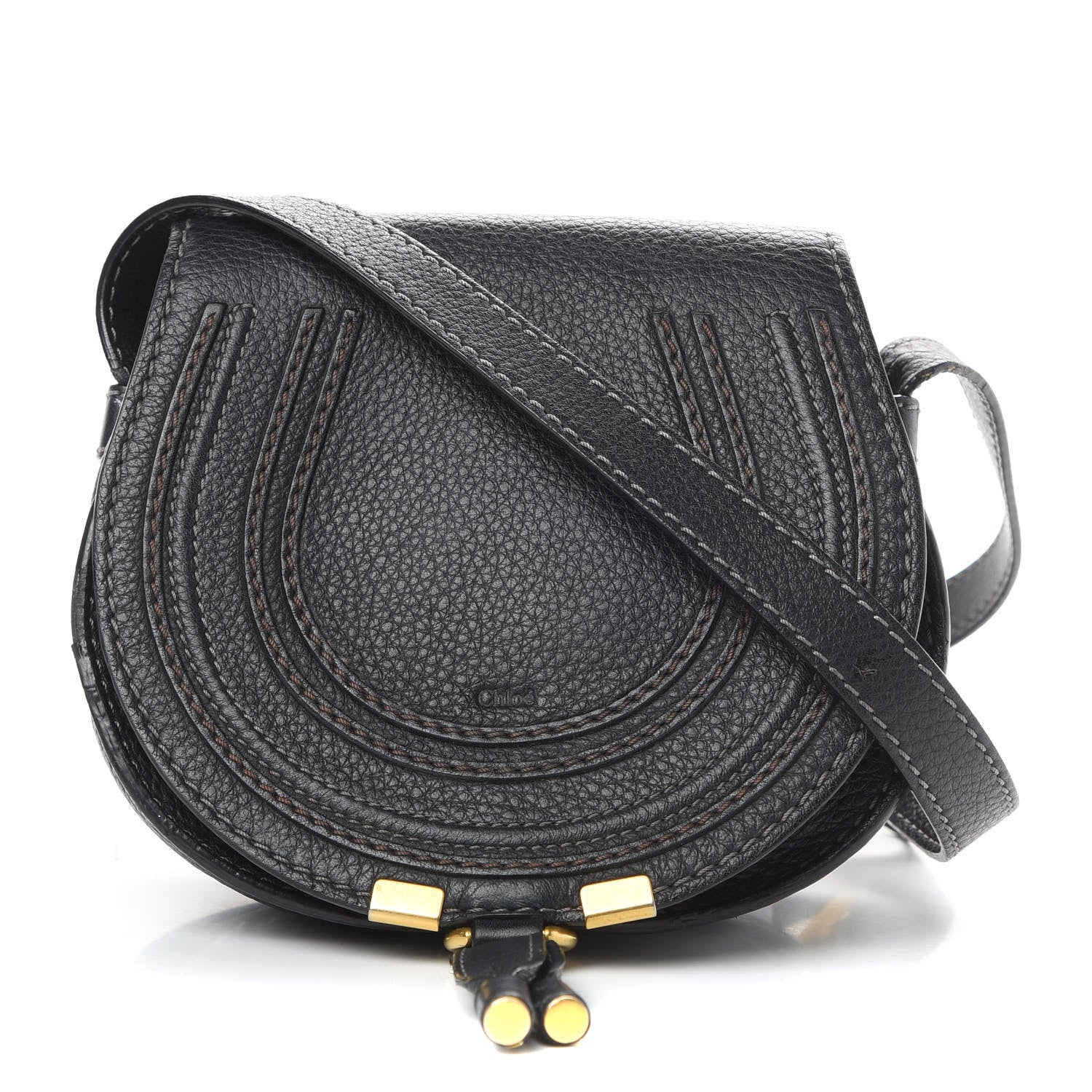 Chloe Calfskin Mini Marcie Round Crossbody Bag Black 1 of 17